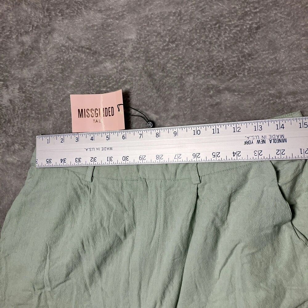 Misguided Pants Womens 8 Tall‎ Pastel Green Cotton Wide Leg Lightweight Spring - Picture 5 of 12